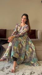 Bollywood Indian Pakistani Ethnic Party Wear Women Soft Pure Tubby Organza Anarkali Dress