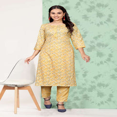 Болливудская индийская пакистанская этническая вечеринка женская одежда из мягкой чистой капсулы с принтом и фольгой коллекции Kurti-Pent Set