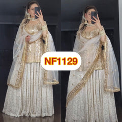 Индийская пакистанская женская Ленга Свадебная Болливудская свадебная одежда в этническом стиле для вечеринок Lehenga Pure Soft Heavy Faux Georgette Lahenga Choli