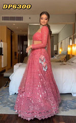 Indische pakistanische Frauen Lengha Hochzeit Bollywood Braut ethnische Party tragen Lehenga reine weiche Georgette mit schwerer Stickerei Arbeit Lahenga Choli