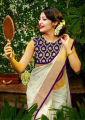 Bollywood Indian Pakistani Ethnic Party Wear Damen Saree/Sari/Saris aus weicher, reiner Chanderi-Seide