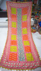 Болливудская индийская пакистанская этническая праздничная одежда, стильная мягкая женская модная дупатта ручной работы, шелковая дупатта для женщин, код 05