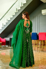 Bollywood Indian Pakistani Ethnic Party Wear Damen Weiches, reines, schönes und elegantes Anarkali-Kleid aus Seidensequenz