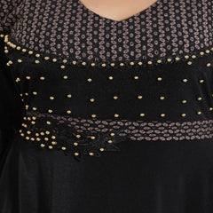 Wunderschöne, selbst entworfene schwarze Daman Moti Abaya für Mädchen und Frauen