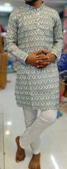 Болливудская индийская пакистанская этническая праздничная одежда из чистого мягкого плотного хлопка с принтом Курта Пижама