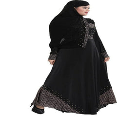 Wunderschöne, selbst entworfene schwarze Daman Moti Abaya für Mädchen und Frauen