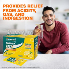 Himalaya Ayurvedic Herbal Healthcare Gasex Fizz Instant relief from acidity Fast relief from gas,indigestion(Lemon,Orange & Jaljeera Powder 5 g 25 Sachet