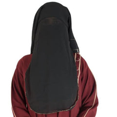 Красивая золотистая 4-слойная насадка для носа с 3 комбинированными деталями из жоржета собственного дизайна (Niqab_003)