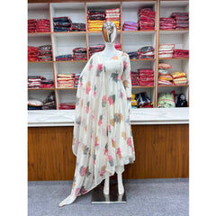 Болливудская индийская пакистанская этническая праздничная одежда женская мягкая чистая искусственная жоржетта Курти Дупатта комплект платье