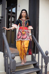 Болливудская индийская пакистанская этническая праздничная одежда из мягкой ткани Khadi Kath Putli, женские брюки Kedia и брюки-тюльпаны, коллекции Navratri