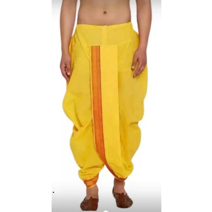 Indische ethnische Partykleidung, reiner weicher Seidenrand, fertiges Herren-Dhoti für Dhoti-Liebhaber