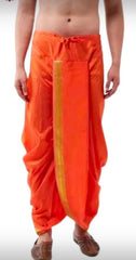 Indian Ethnic Party Wear Pure Soft Silk With Border Readymade Men Dhoti for Dhoti Lovers