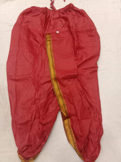 Indische ethnische Partykleidung, reiner weicher Seidenrand, fertiges Herren-Dhoti für Dhoti-Liebhaber