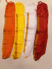 Indian Ethnic Party Wear Pure Soft Silk Border Readymade Men Dhoti for Dhoti Lovers