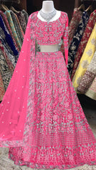 Indische pakistanische Frauen Lengha Hochzeit Bollywood Braut ethnische Party tragen Lehenga reine weiche Netz Lahenga Choli