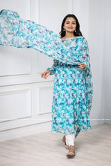 Болливудская индийская пакистанская этническая праздничная одежда женское мягкое чистое платье Жоржетта Анаркали
