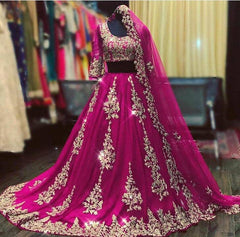 Indische pakistanische Frauen Lengha Hochzeit Bollywood Braut ethnische Party tragen Lehenga reine weiche Georgette Lahenga Choli