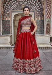 Indische pakistanische Frauen Lengha Hochzeit Bollywood Braut ethnische Party tragen reine weiche Tapeta Seide mit Stickerei Arbeit