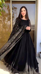 Bollywood Indische Pakistanische Ethnische Party Tragen Frauen Weiche Reine Georgette Anarkali Kleid