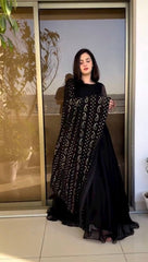Bollywood Indische Pakistanische Ethnische Party Tragen Frauen Weiche Reine Georgette Anarkali Kleid