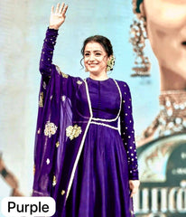 Bollywood Indische Pakistanische Ethno Party Wear Damen Weiches Kleid aus reiner Georgette