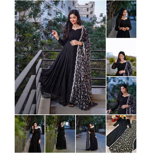 Bollywood Indische Pakistanische Ethnische Party Tragen Frauen Weiche Reine Georgette Maxi Kleid