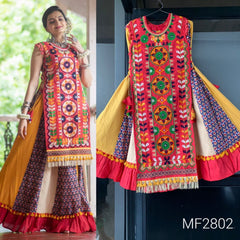 Bollywood, indische, pakistanische ethnische Partykleidung, Rock und Oberteil aus reiner weicher Baumwolle