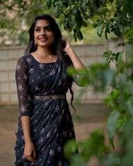 Bollywood Indische Pakistanische Ethnische Party Tragen Frauen Weiche Reine Faux Georgette Konzept Mit Kleid Dupatta Und Gürtel Kleid