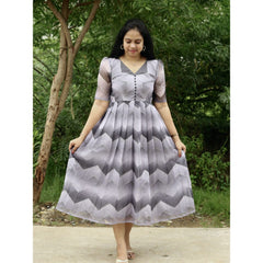 Bollywood Indian Pakistani Ethnic Party Wear Women Soft Pure Tubby Organza Midi Dress