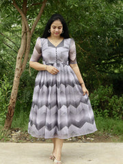 Bollywood Indian Pakistani Ethnic Party Wear Women Soft Pure Tubby Organza Midi Dress