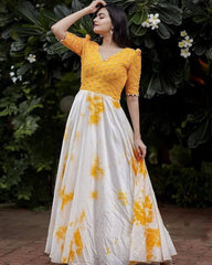 Болливудская индийская пакистанская этническая праздничная одежда женское мягкое платье из чистого йока шелковицы