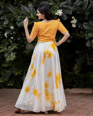 Болливудская индийская пакистанская этническая праздничная одежда женское мягкое платье из чистого йока шелковицы