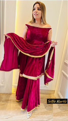 Bollywood Indische Pakistanische Ethnische Party Tragen Frauen Weich Reine Original 9000 Samt Sharara Plazzo Kleid