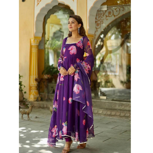 Bollywood Indian Pakistani Ethnic Party Wear Women Soft Pure Floral Georgette Anarkali Dress