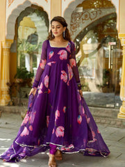 Болливудская индийская пакистанская этническая праздничная одежда женское мягкое чистое цветочное платье Жоржетта Анаркали