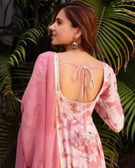 Bollywood Indian Pakistani Ethnic Party Wear Women Soft Pure Faux Georgette Pink Suit Set Dress