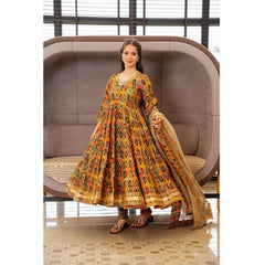 Bollywood Indian Pakistani Ethnic Party Wear Women Soft Pure Rayon Maxi Dress With Organza Dupatta