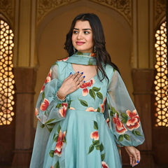 Болливудский индийский пакистанский этнический праздничный костюм женский мягкий чистый костюм из органзы платье