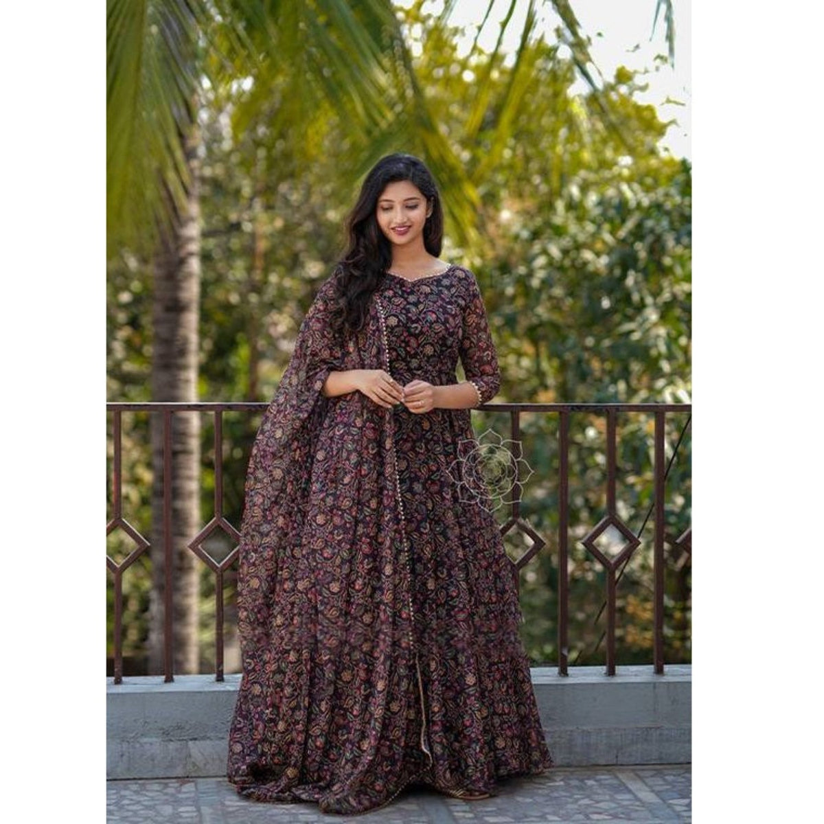 Bollywood Indische Pakistanische Ethnische Party Tragen Frauen Weiche Reine Georgette Anarkali Kleid