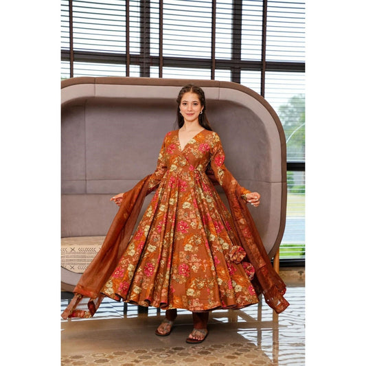 Bollywood Indian Pakistani Ethnic Party Wear Women Soft Pure Rayon Floral Print Suit Set Dress