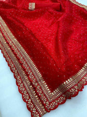 Болливудская индийская пакистанская этническая праздничная одежда из мягкого чистого жоржета сари/сари/сари для женщин и девочек