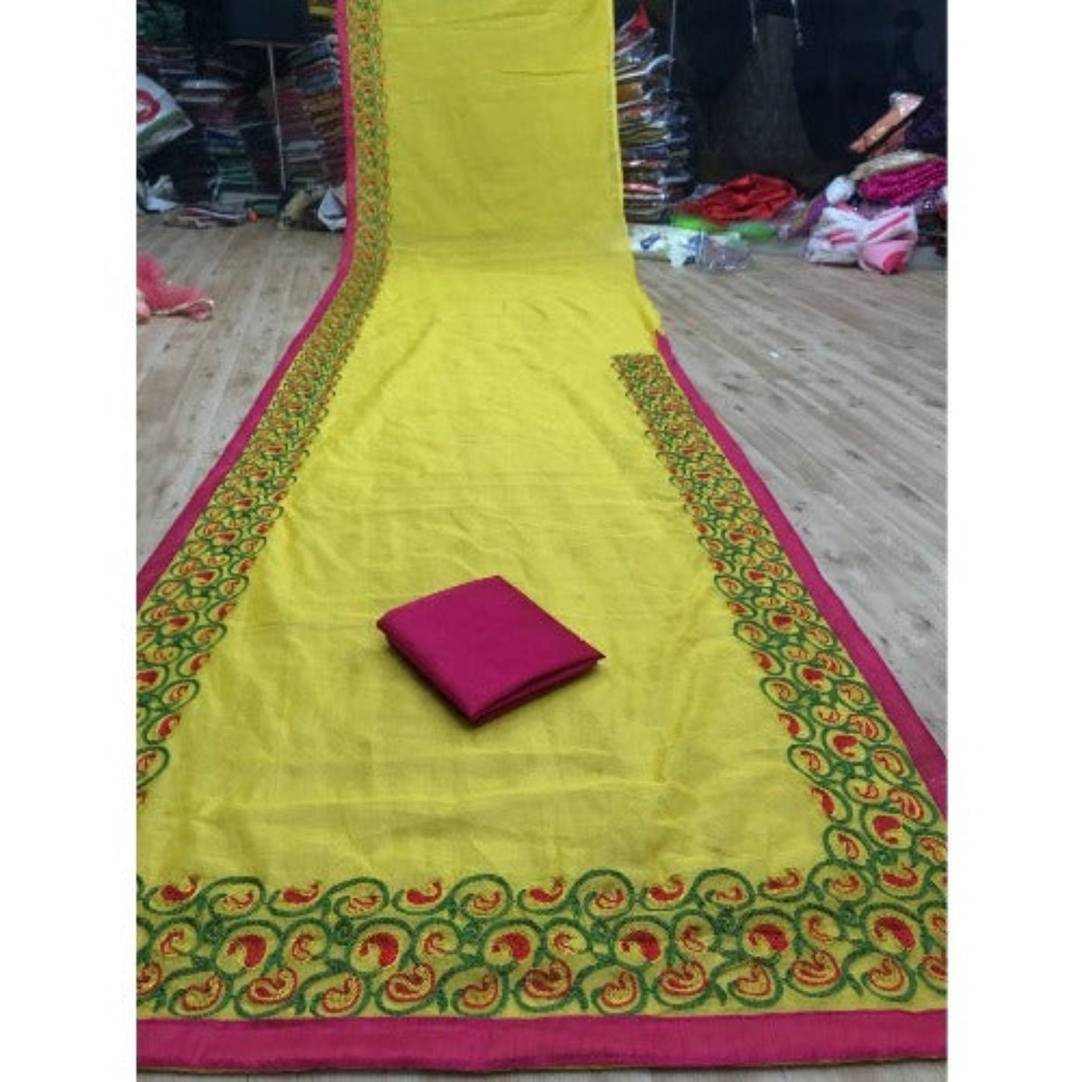 Bollywood, indische, pakistanische, ethnische Partykleidung, weiche reine Chanderi-Seide, Sari für Damen und Mädchen