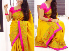 Болливудская индийская пакистанская этническая праздничная одежда из мягкого чистого шелка чандери сари/сари для женщин и девочек