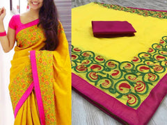 Болливудская индийская пакистанская этническая праздничная одежда из мягкого чистого шелка чандери сари/сари для женщин и девочек