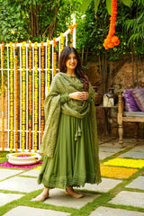 Болливудская индийская пакистанская этническая праздничная одежда, женский мягкий костюм из искусственного жоржетта Mehandi с платьем Dupatta