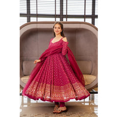 Болливудская индийская пакистанская этническая праздничная одежда, женский мягкий чистый костюм Жоржетты Маха Рани с платьем Dupatta