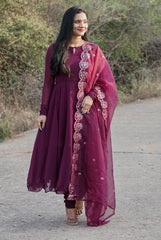 Bollywood Indian Pakistani Ethnic Party Wear Women Soft Pure Vichitra Gown With Dupatta Dress