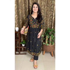 Bollywood Indische Pakistanische Frauen Ethnische Party Tragen Weiche Reine Baumwolle Schwarzes Kleid
