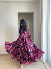 Bollywood Indische Pakistanische Frauen Ethnische Party Tragen Weiche Reine Kunst Georgette Schwarz &amp; Rosa Miraki Kurti Duppata Set Kleid