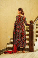 Bollywood Indische Pakistanische Ethno Party Wear Weiche Reine Viskose Baumwolle Braun Ethno Anzug Set Kleid